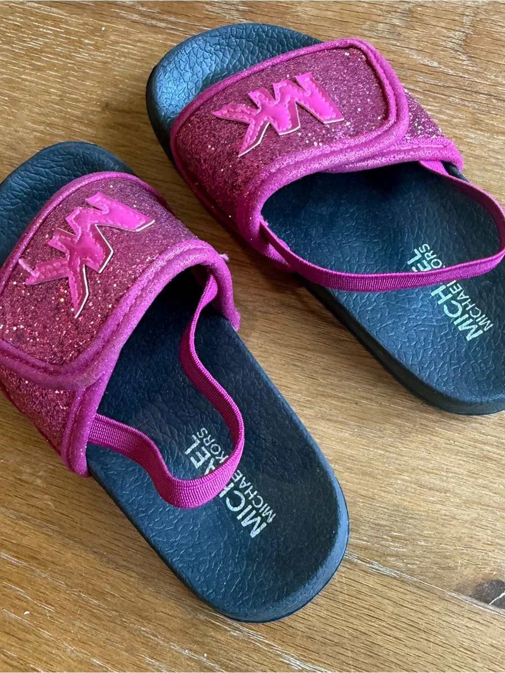 Michael Kors Kids Pink Glitter Slide Sandals size 9